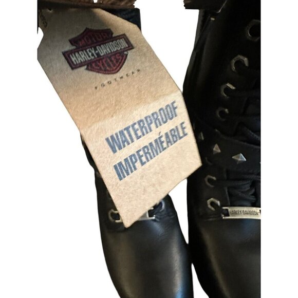 Harley Davidson Womens Aldale 9.75” WP Motorcycle Boots Black Sz 5 NEW No Box - Picture 4 of 10